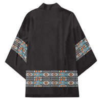 African Ndebele Traditional Attire Kimono Black Ndebele Stripe