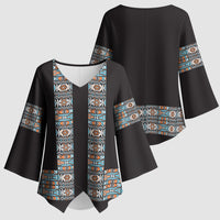 African Ndebele Traditional Attire Kimono Sleeve Blouse Black Ndebele Stripe