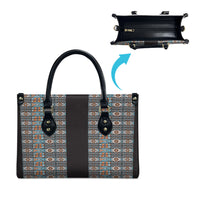 African Ndebele Traditional Attire Leather Bag Black Ndebele Stripe