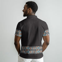 African Ndebele Traditional Attire Polo Shirt Black Ndebele Stripe