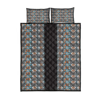 African Ndebele Traditional Attire Quilt Bed Set Black Ndebele Stripe