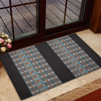 African Ndebele Traditional Attire Rubber Doormat Black Ndebele Stripe