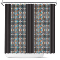 African Ndebele Traditional Attire Shower Curtain Black Ndebele Stripe