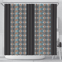 African Ndebele Traditional Attire Shower Curtain Black Ndebele Stripe