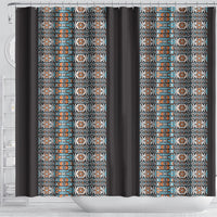 African Ndebele Traditional Attire Shower Curtain Black Ndebele Stripe