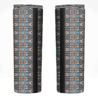 African Ndebele Traditional Attire Skinny Tumbler Black Ndebele Stripe
