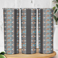 African Ndebele Traditional Attire Skinny Tumbler Black Ndebele Stripe