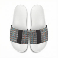 African Ndebele Traditional Attire Slide Sandals Black Ndebele Stripe