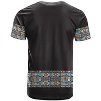African Ndebele Traditional Attire T shirt Black Ndebele Stripe