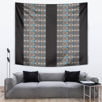 African Ndebele Traditional Attire Tapestry Black Ndebele Stripe