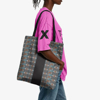 African Ndebele Traditional Attire Tote Bag Black Ndebele Stripe