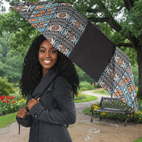 African Ndebele Traditional Attire Umbrella Black Ndebele Stripe