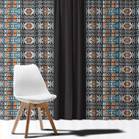 African Ndebele Traditional Attire Window Curtain Black Ndebele Stripe