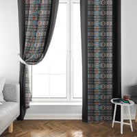 African Ndebele Traditional Attire Window Curtain Black Ndebele Stripe