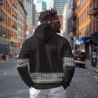 African Ndebele Traditional Attire Zip Hoodie Black Ndebele Stripe