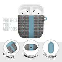 African Ndebele Traditional Attire AirPods Case Blue Ndebele Stripe