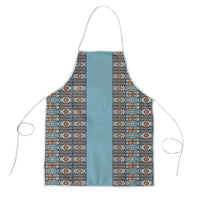 African Ndebele Traditional Attire Apron Blue Ndebele Stripe