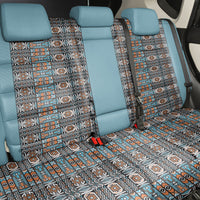 African Ndebele Traditional Attire Back Car Seat Cover Blue Ndebele Stripe