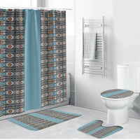 African Ndebele Traditional Attire Bathroom Set Blue Ndebele Stripe