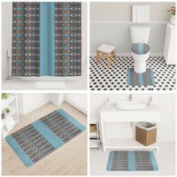 African Ndebele Traditional Attire Bathroom Set Blue Ndebele Stripe