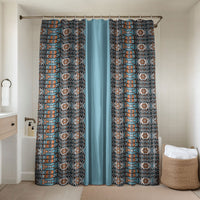 African Ndebele Traditional Attire Bathroom Set Blue Ndebele Stripe