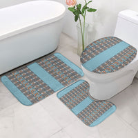 African Ndebele Traditional Attire Bathroom Set Blue Ndebele Stripe