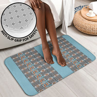 African Ndebele Traditional Attire Bathroom Set Blue Ndebele Stripe