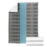 African Ndebele Traditional Attire Blanket Blue Ndebele Stripe