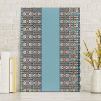 African Ndebele Traditional Attire Canvas Wall Art Blue Ndebele Stripe