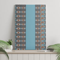 African Ndebele Traditional Attire Canvas Wall Art Blue Ndebele Stripe