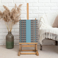 African Ndebele Traditional Attire Canvas Wall Art Blue Ndebele Stripe