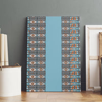 African Ndebele Traditional Attire Canvas Wall Art Blue Ndebele Stripe