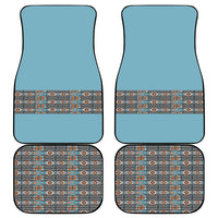 African Ndebele Traditional Attire Car Mats Blue Ndebele Stripe
