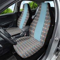 African Ndebele Traditional Attire Car Seat Cover Blue Ndebele Stripe