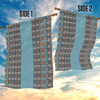 African Ndebele Traditional Attire Garden Flag Blue Ndebele Stripe