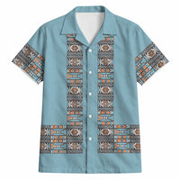 African Ndebele Traditional Attire Hawaiian Shirt Blue Ndebele Stripe
