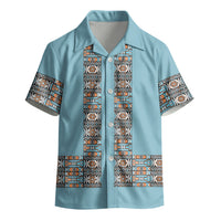 African Ndebele Traditional Attire Kid Hawaiian Shirt Blue Ndebele Stripe