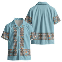 African Ndebele Traditional Attire Kid Hawaiian Shirt Blue Ndebele Stripe