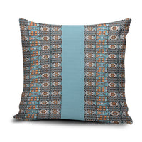 African Ndebele Traditional Attire Pillow Cover Blue Ndebele Stripe