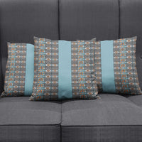 African Ndebele Traditional Attire Pillow Cover Blue Ndebele Stripe
