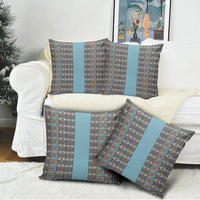 African Ndebele Traditional Attire Pillow Cover Blue Ndebele Stripe