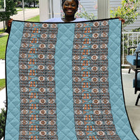 African Ndebele Traditional Attire Quilt Blue Ndebele Stripe