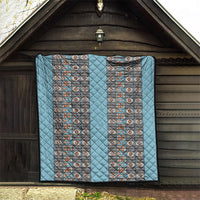 African Ndebele Traditional Attire Quilt Blue Ndebele Stripe