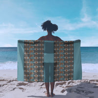 African Ndebele Traditional Attire Sarong Blue Ndebele Stripe