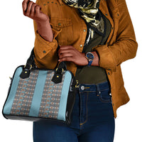 African Ndebele Traditional Attire Shoulder Handbag Blue Ndebele Stripe