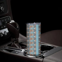 African Ndebele Traditional Attire Skinny Tumbler Blue Ndebele Stripe