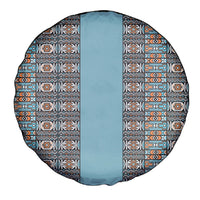 African Ndebele Traditional Attire Spare Tire Cover Blue Ndebele Stripe