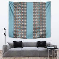 African Ndebele Traditional Attire Tapestry Blue Ndebele Stripe