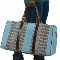 African Ndebele Traditional Attire Travel Bag Blue Ndebele Stripe