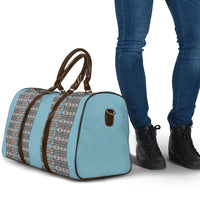 African Ndebele Traditional Attire Travel Bag Blue Ndebele Stripe